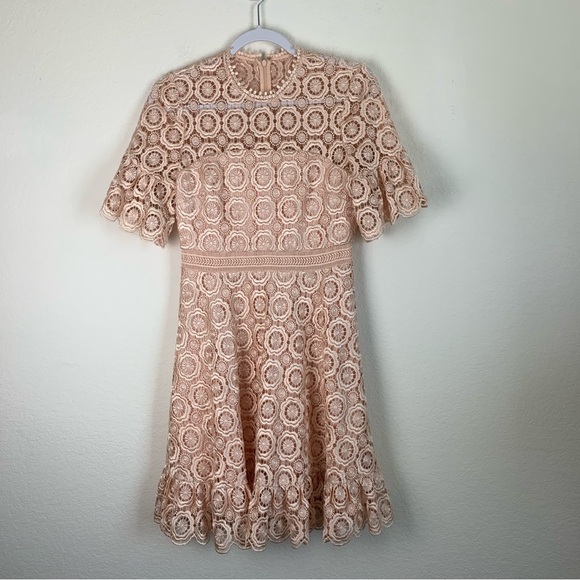Shoshanna women’s sora pink lace SS lined mini dress 2 - Picture 1 of 10